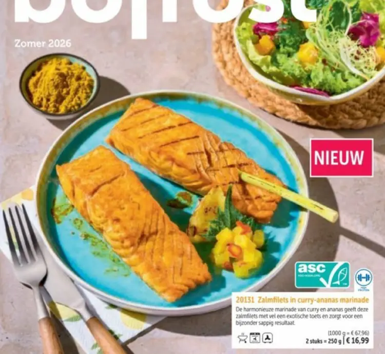 Promotie: Zalmfilets in curry-ananas marinade