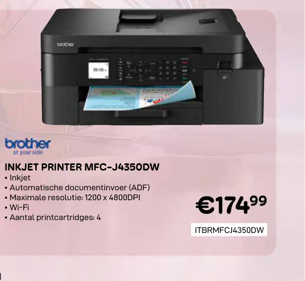 Promotie: Inkjet printer mfc-j4350dw