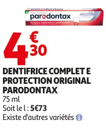 Offre: Dentifrice complet et protection original