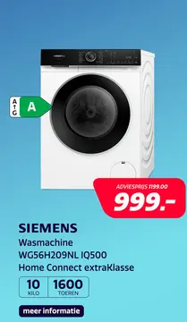 Aanbieding: Siemens Wasmachine  WG56H209NL IQ500 Home Connect extraKlasse