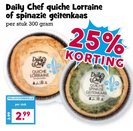 Aanbieding: Quiche Lorraine of spinazie geitenkaas