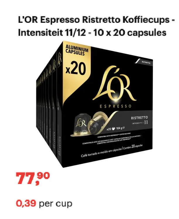 Aanbieding: Espresso Ristretto Koffiecups