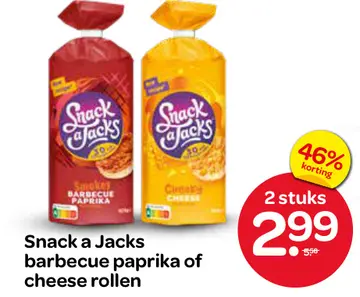 Aanbieding: Snack a Jacks barbecue paprika of cheese rollen