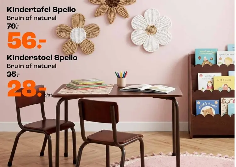 Promotie: Kindertafel Spello / Kinderstoel Spello