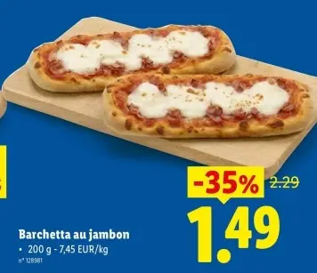 Offre: Barchetta au jambon