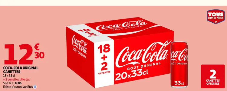 Offre: Coca-cola original canettes