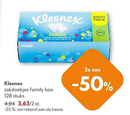 Promotie: Kleenex zakdoekjes family box