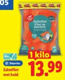 Aanbieding: Zalmfilet met huid