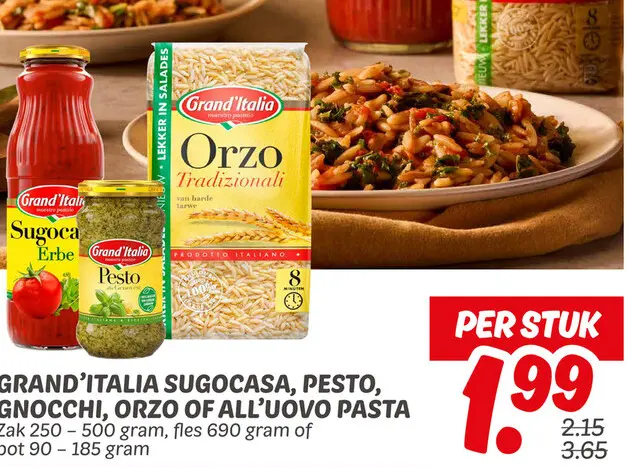 Aanbieding: Sugocasa, pesto, gnocchi, orzo of all'uovo pasta