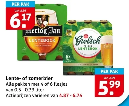 Aanbieding: Lente- of zomerbier