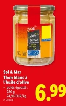 Offre: Thon blanc à l'huile d'olive