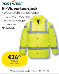 Promotie: PORTWEST Hi-Vis verkeersjack