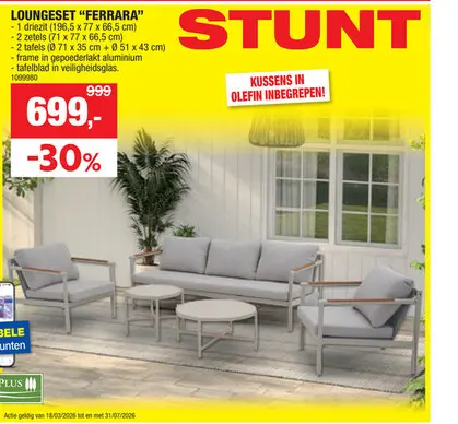 Promotie: Garden Plus Ferrara loungeset beige