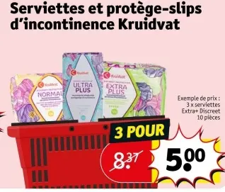 Offre: Serviettes et protège-slips d'incontinence