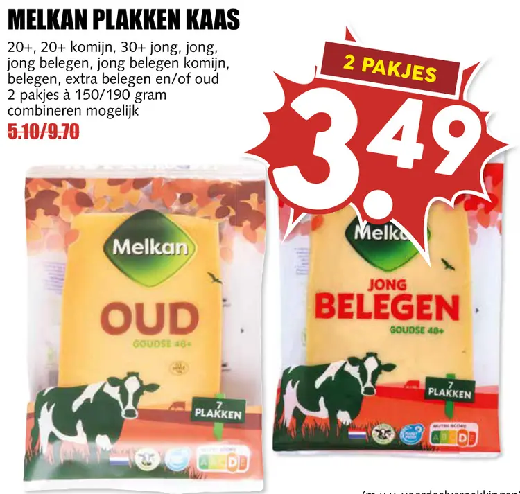 Aanbieding: Melkan plakken kaas