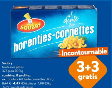 Offre: Soubry Al Dente cornettes