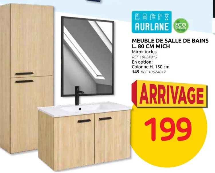 Offre: Meuble de salle de bains l. 80 cm mich