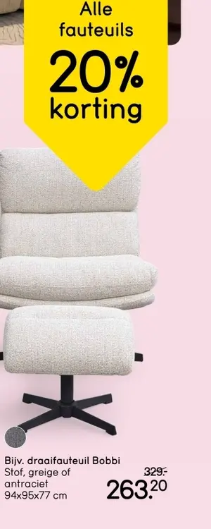 Aanbieding: draaifauteuil Bobbi