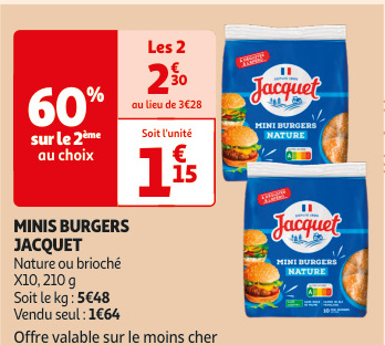 Aanbieding: MINIS BURGERS JACQUET