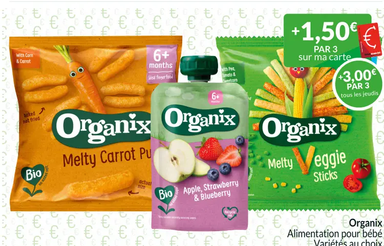 Offre: Organix Alimentation pour bébé Variétés au choix