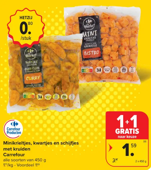 Promotie: Minikrieltjes, kwartjes en schijfjes met kruiden