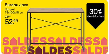 Offre: Bureau Jaxx - couleur naturelle/noir - 75x100x45 cm