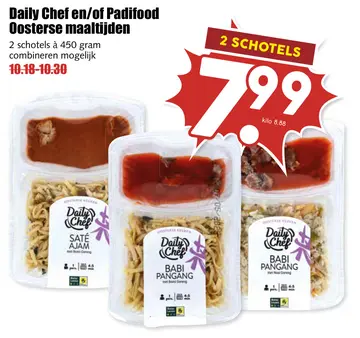 Aanbieding: Daily Chef en/of Padifood Oosterse maaltijden