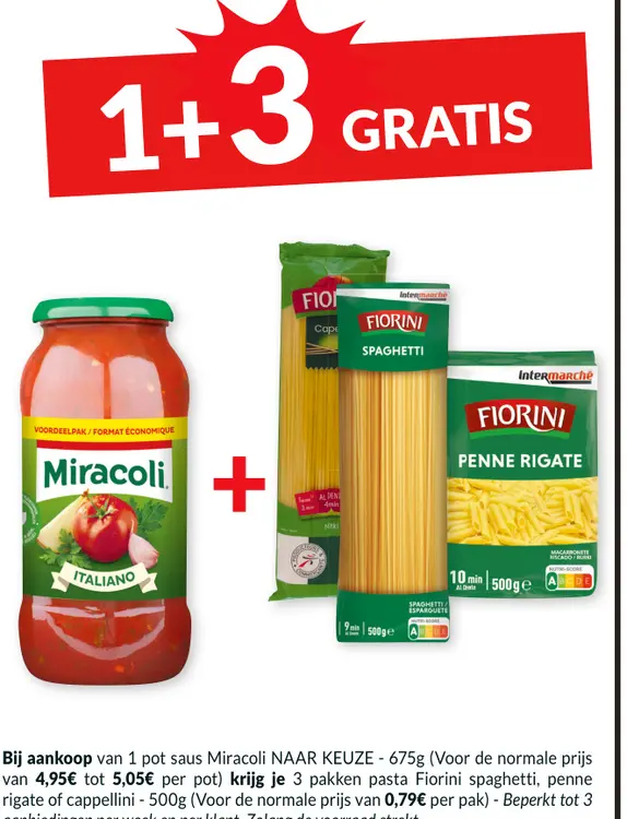 Promotie: Miracoli sauce and Fiorini pasta