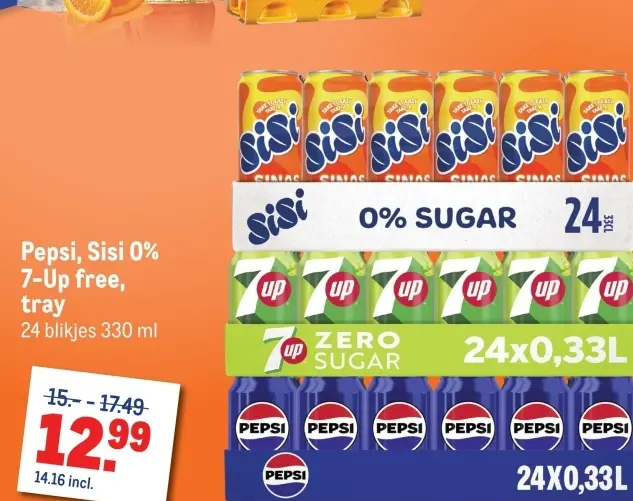 Aanbieding: Pepsi, Sisi 0% 7-Up free