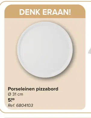 Promotie: Porseleinen pizzabord