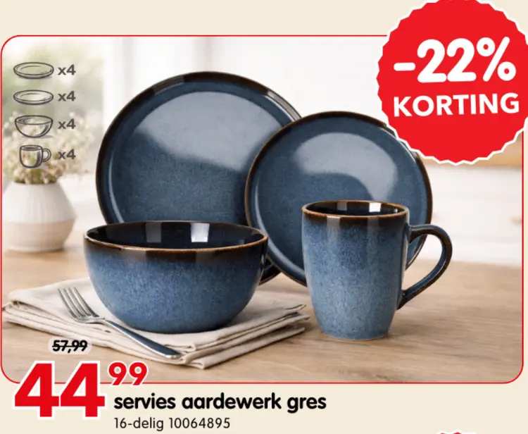 Promotie: servies aardewerk gres