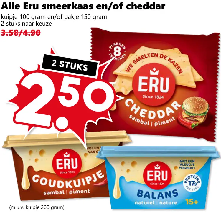 Aanbieding: Smeerkaas en/of cheddar