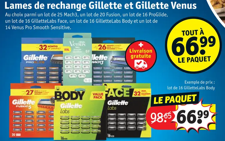 Offre: Lames de rachange