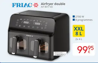 Offre: Airfryer double AIF 8017 GS