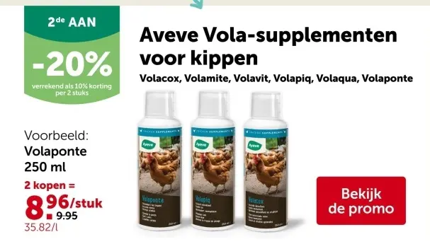 Promotie: Aveve Vola-supplementen voor kippen
