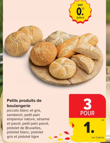 Offre: Petits produits de boulangerie
