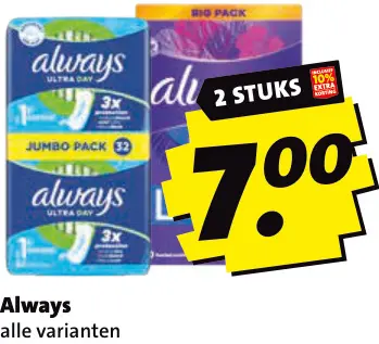 Aanbieding: Maandverband alle varianten
