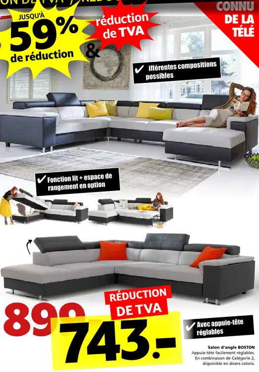 Offre: Salon d'angle BOSTON