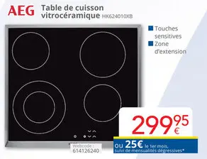 Offre: Table de cuisson vitrocéramique