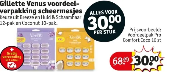 Aanbieding: Venus voordeelverpakking scheermesjes