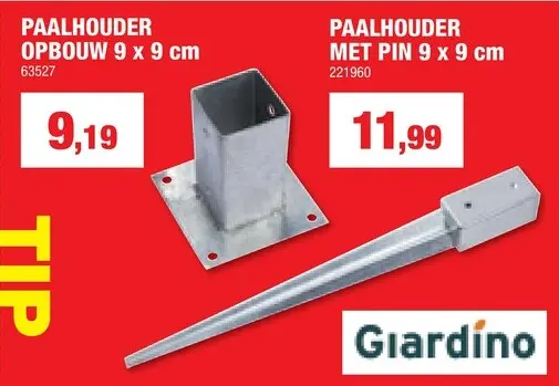 Promotie: Giardino paalhouder 9x9 cm