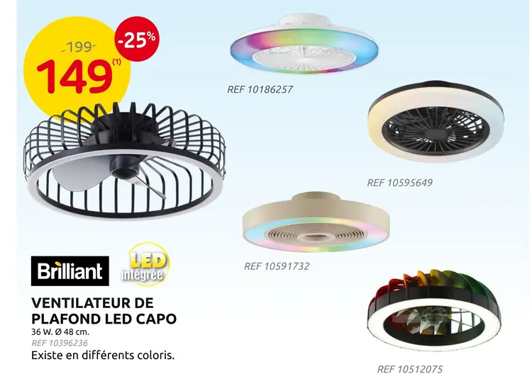 Offre: Ventilateur de plafond led capo