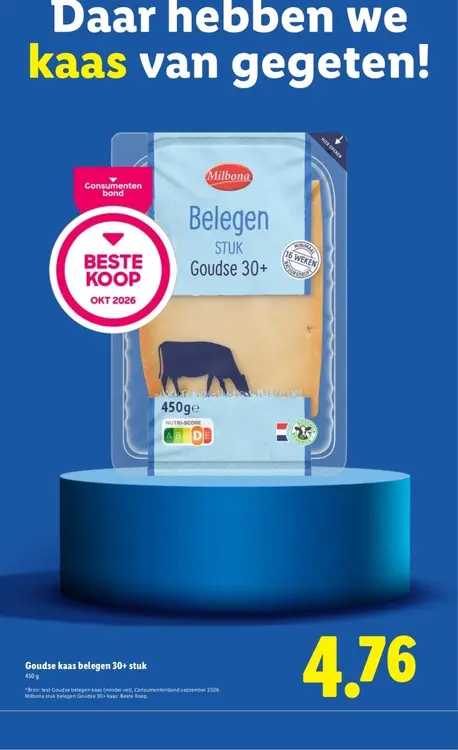 Aanbieding: Goudse kaas belegen 30+ stuk
