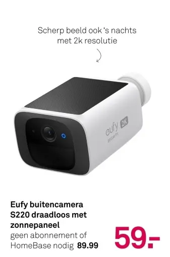 Aanbieding: Eufy buitencamera S220 draadloos met zonnepaneel