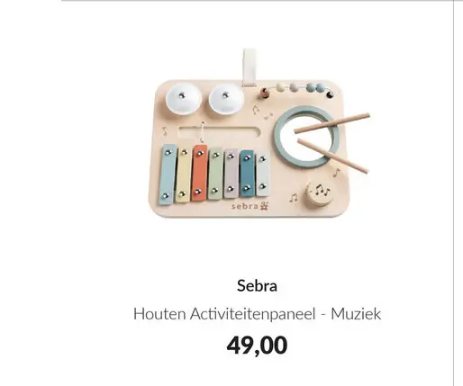 Aanbieding: Houten Activiteitenpaneel - Muziek