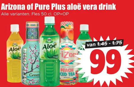 Aanbieding: Arizona & Pure Plus Aloë vera drink
