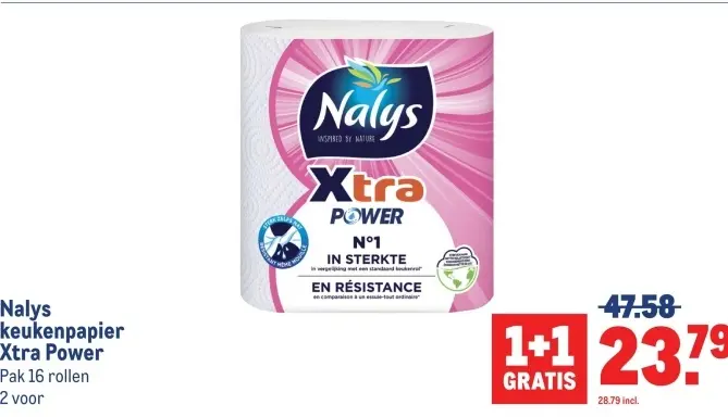 Aanbieding: Nalys keukenpapier Xtra Power