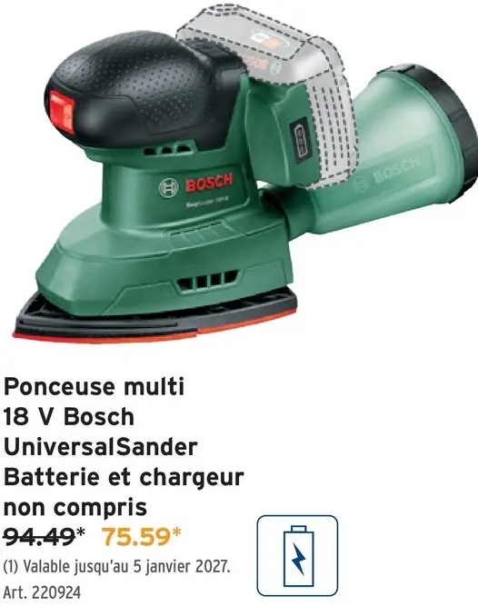 Offre: Ponceuse multi 18 V UniversalSander