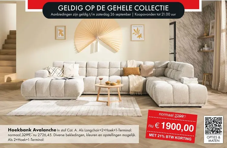 Aanbieding: Avalanche hoekbank
