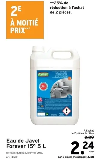 Offre: Eau de Javel